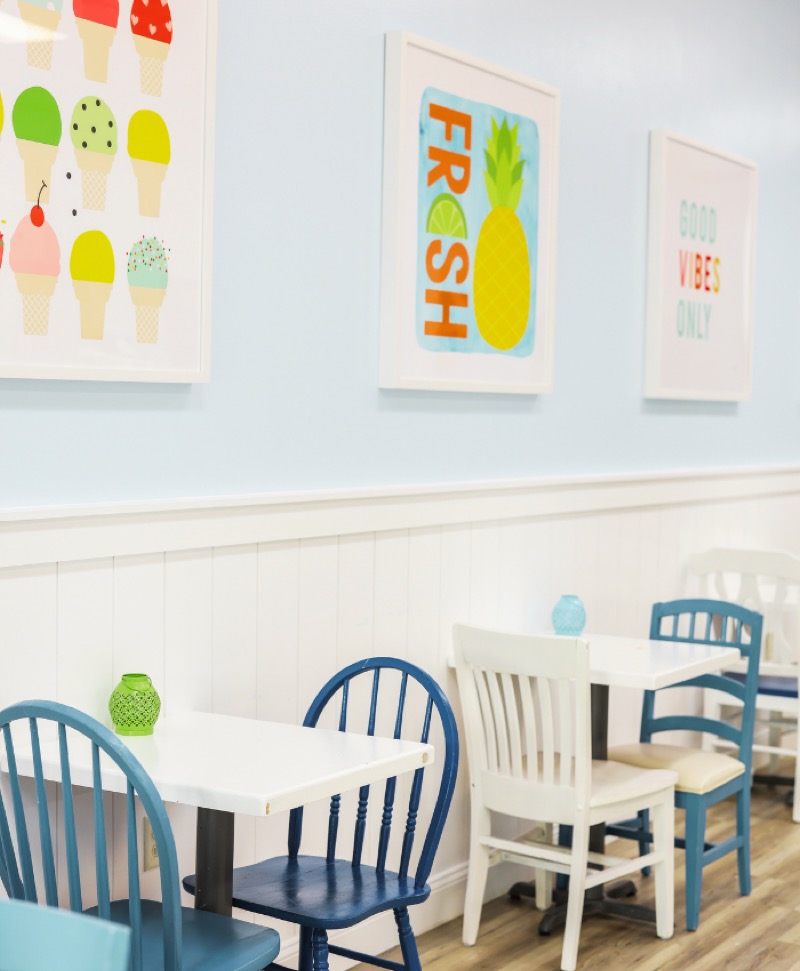 Inside Phil's Ice Cream shop in Charleston